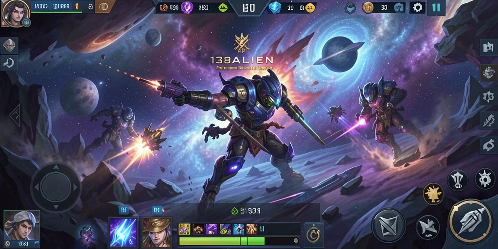 Gameplay MOBA yang mendebarkan dengan karakter alien unik.