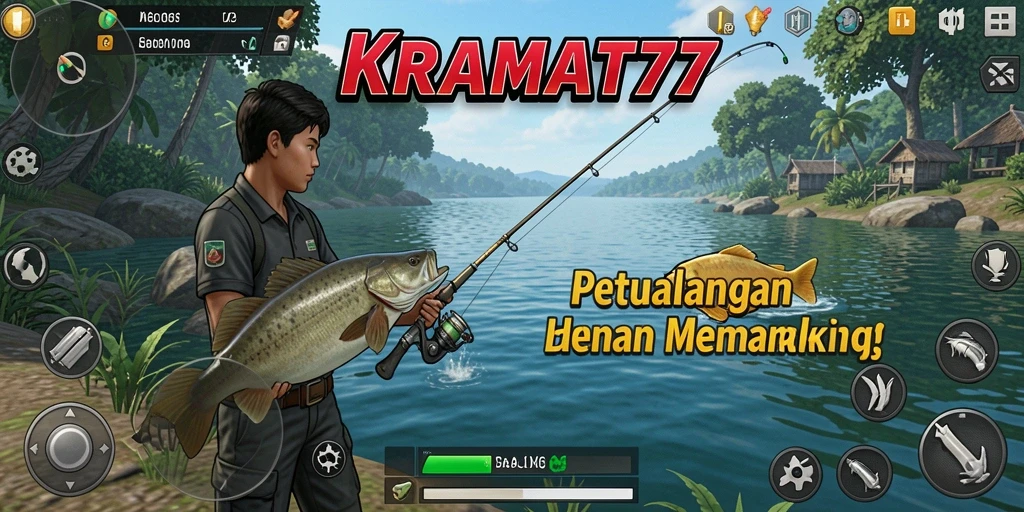 Tampilan gameplay KRAMAT77 yang menawan saat memancing.