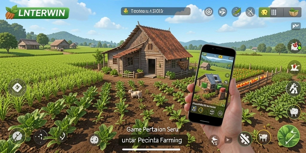 Gameplay LNTERWIN yang menawan dengan aktivitas pertanian seru.