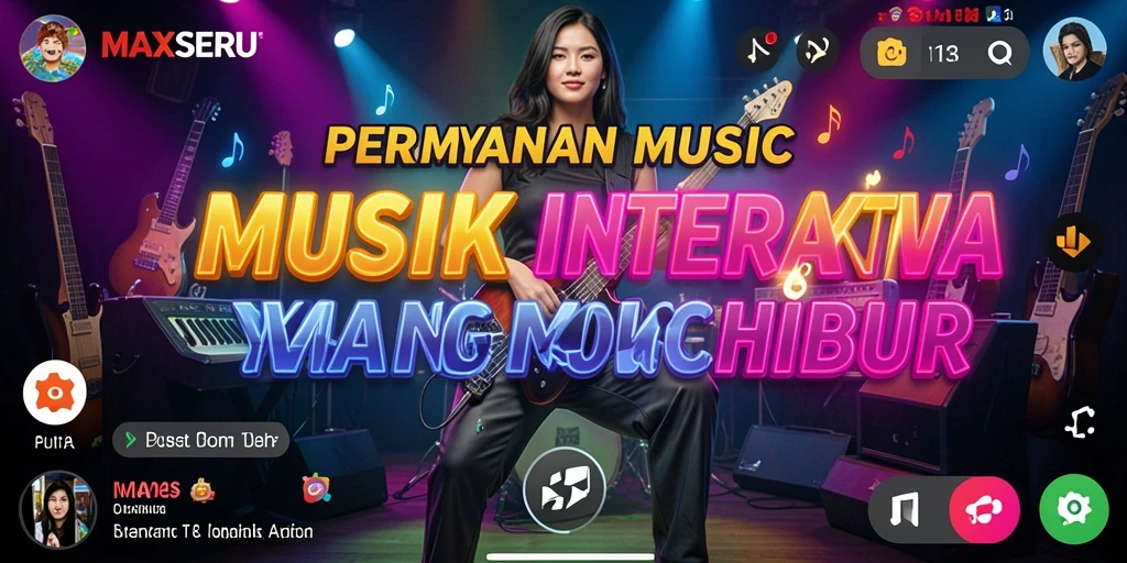 Tampilan gameplay MAXSERU yang seru dan interaktif dalam bermain musik.